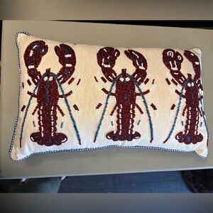 Pier 1 beaded Lobster Pillow
